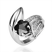 Gorgeous Crystal 18K Gold Black Star Crystal Fashion Ring