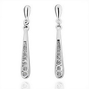 18K Gorgeous Clear Rhinestone Alloy Drop Earrings