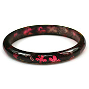 Ladies' Resin Round Bangles Classic Bracelet With Floral Print