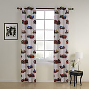 (Two Panels) Cars Print Kids Energy Saving Curtains