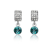 Crescent Bay Austrian Crystal In Real Platinum Plated Ladies' Earrings (More Colors)