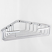 Contemporary Chrome Finish Triangle Single Layer Wall-mounted Soap Basket