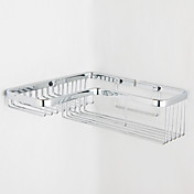 Contemporary Chrome Finish Right Angle Wall-mounted Soap Basket