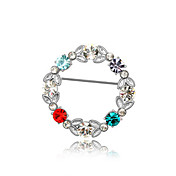 Roman Colorful Crystal Round Brooch (More Colors)