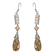 de platino de color amarillo con encanto chapada con pendientes irregulares forma cúbica de zirconia