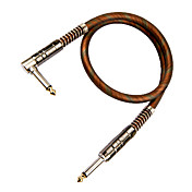 DT Brown Transparent Jacket Guitar Cable with Right-angle Mental Plug in 6 meter