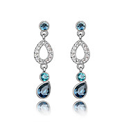 Orchid Austrian Crystal In Real Platinum Plated Ladies' Earrings