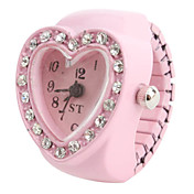 cuore rosa delle donne - a forma di lega in stile analogico al quarzo ring (rosa)