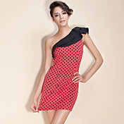 ts une épaule robe à pois