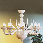 lampadari moderni acrilici con 8 luci di candela presenti