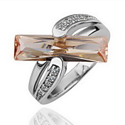 Gorgeous 18K Gold Plate Long Bar Crystal Fashion Ring (More Colors)