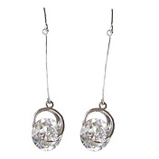 Charming White Platinum Plated With  Round Shape Cubic Zirconia Earrings