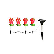 Stainless Steel Solar Led Garden Lights with 4 Lights Gift Design