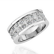 superbe strass or 18 carats à deux couches de la mode cercle anneau