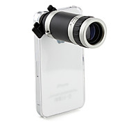 Lente Teleobjetivo de 8X de Aumento con Enfoque Manual, Con Carcasa Rígida para el iPhone4 / 4S