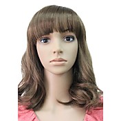 Capless High Quality Synthetic Medium Curly Brown Wig