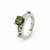 Luxurious Cubic Zirconia Platinum Plated Big Round Shape Fashion Ring (More Colors)