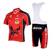 Kooplus - Quick Dry Mens BIB Short Cycling(Red Gallop)