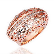 Gorgeous Rhinestone 18K Gold Hollow Top Fashion Ring