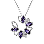 cristalli austriaci con il Real platinato anti-allergia fiore faramita collana di donne (più colori)