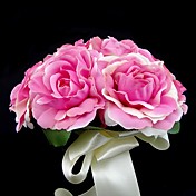 elegante runde form satin bryllup brudebuket (flere farver)