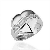 Gorgeous Rhinestone 18K Gold Heart Fashion Ring