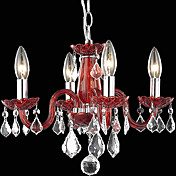 candela caratterizzata lampadari in cristallo con 4 luci in rosso