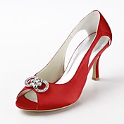 satijnen naaldhak peep toe pumps / sandalen met strass trouwschoenen (meer kleuren)