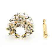 Elegant Alloy With Rhinestones / Pearl Brooch