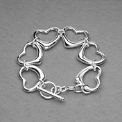 Gorgeous Silver Plated Six Heart Unisex Bracelet
