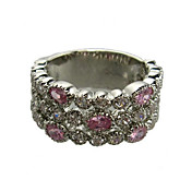 18K Gold Plated & Lux Three Layer Cubic Zirconia Fashion Fashion Ring
