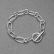 Beautiful Silver Plated Elliptic Rings Unisex Bracelet