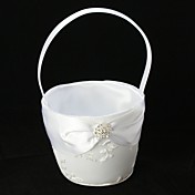 pur panier blanc fille fleur en dentelle blanche avec broderies délicates