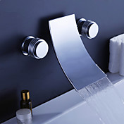 Waterfall Widespread Contemporary Bathtub Faucet (Chrome Finish)