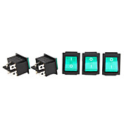 control del coche eléctrico de encendido / apagado del interruptor basculante verde / negro (paquete de 5 piezas)