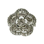 Fashion Big Flower Lux Cubic Zirconia Ring