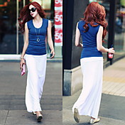 effen kleur bohemen jurk