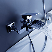 Contemporary Waterfall Tub Faucet - Wall Mount