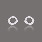 gorgeoussilver plate square stud øredobb