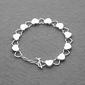 Beautiful Silver Plated Heat And Hollow Heart Unisex Bracelet