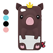 Custodia in silicone Maiale Incoronato per iPhone 4 e 4S - Colori assortiti