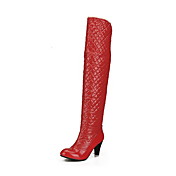 Leatherette Chunky Heel Closed Toe Over The Knee Boots Party / Evening Shoes (More Colors)