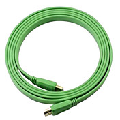 placcato in oro piatto HDMI v1.4 maschio al cavo maschio (2m)