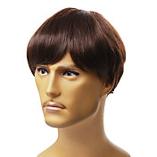 Capless Men's Short Black Straight Hair Wig