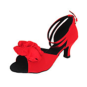 satinato donne personalizzate donna cinturino alla caviglia latin / scarpe da ballo sala da ballo con fiore (più colori)