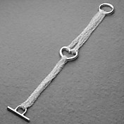 Fashion Silver Plated Chains And Heart Unisex Bracelet