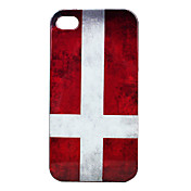 Vintage-Stil dänischen Flagge Muster Hartschalenetui für iPhone 4 und 4S