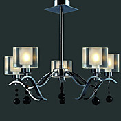 contemporáneo 5 - lámparas de luz de cristal con base de cristal color bombilla G9