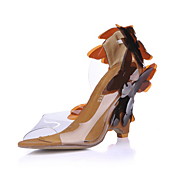 cuero sintético bombas peep toe sandalias / fiesta / noche, los zapatos con bowknot (más colores)
