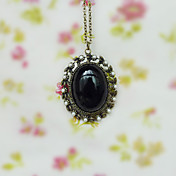 Golden Alloy Chain Obsidian Gothic Lolita Necklace